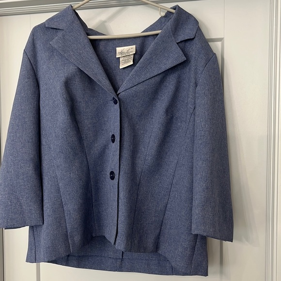 Vintage Womens Blue Kathie Lee Blazer Top. Size 20 W